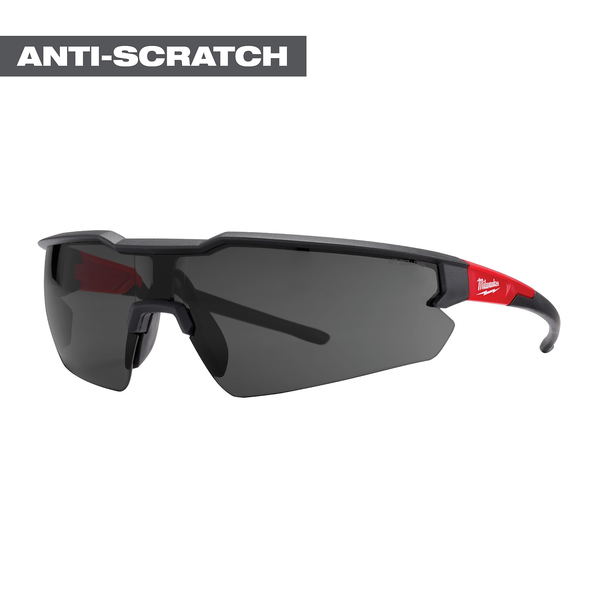 Milwaukee Anti-Scratch Safety Glasses, Tinted Lenses, Black/Red Frames, Model# 48-73-2015